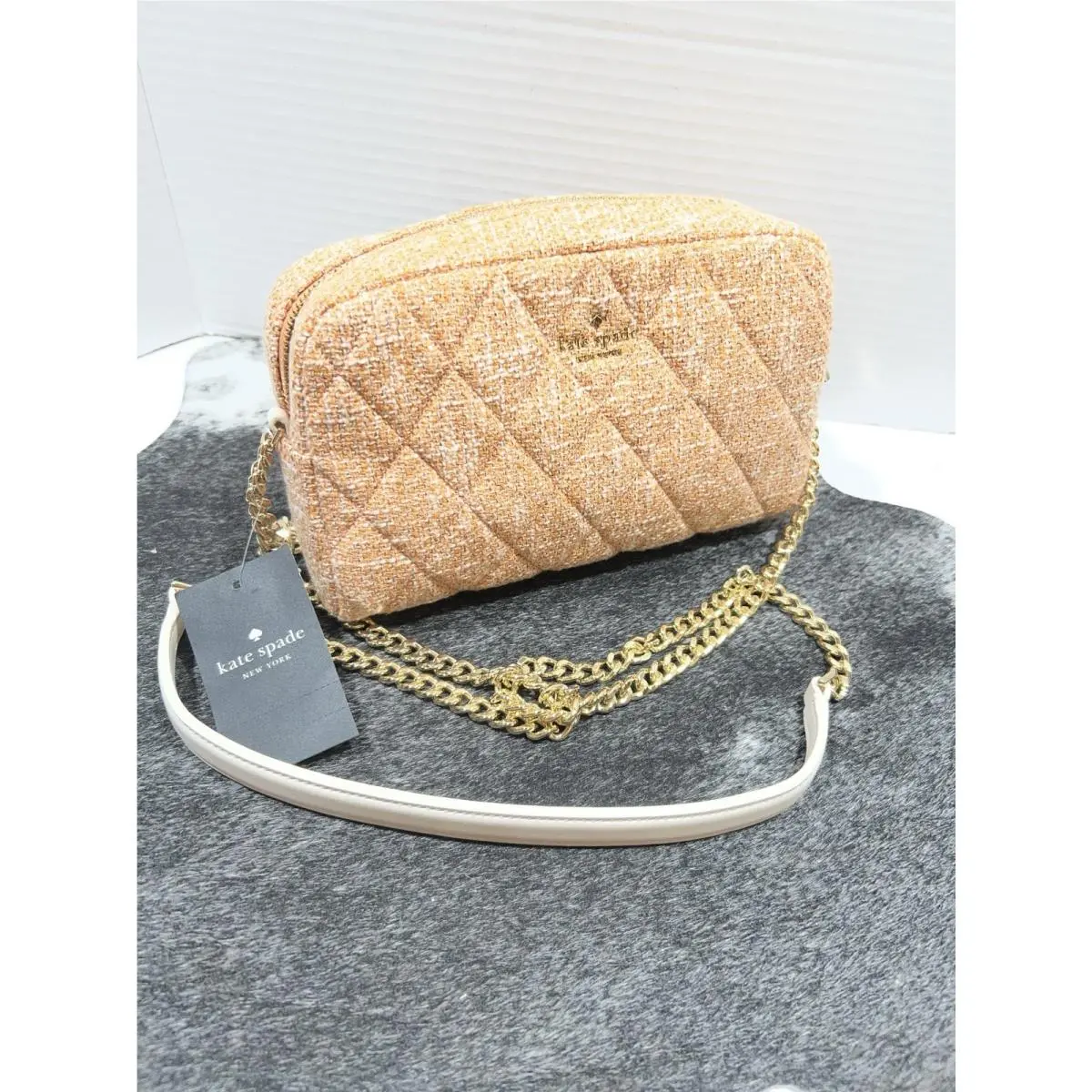 Kate Spade - Carey Tinsel Tweed Quilted Mini Camera Bag Crossbody KN712
