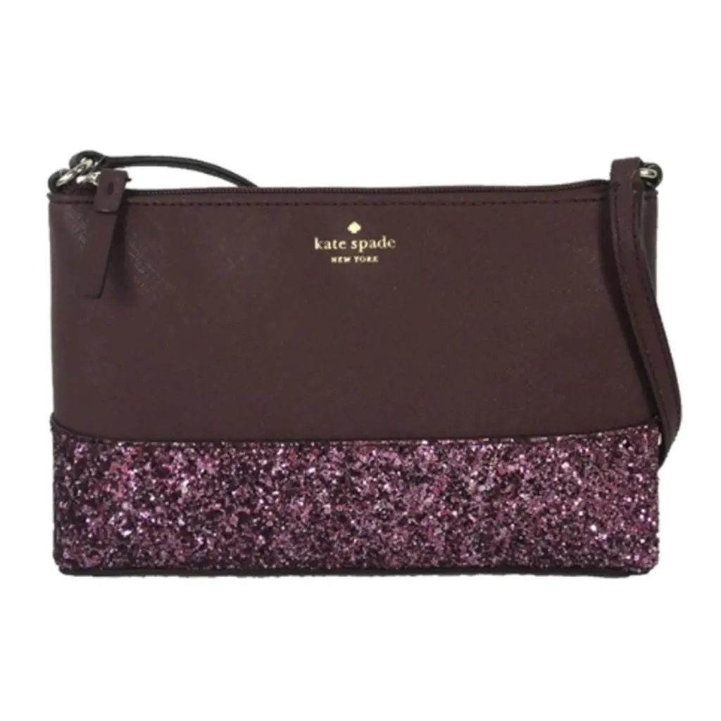 Kate Spade Flash Glitter Crossbody Bag Cherrywood Handbag w Sparkles W/ Tags