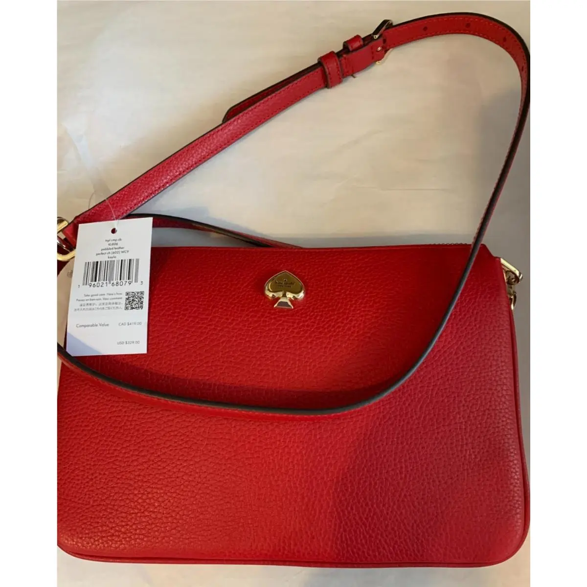 Kate Spade Kayla Triple Compartment Crossbody Leather Cherry