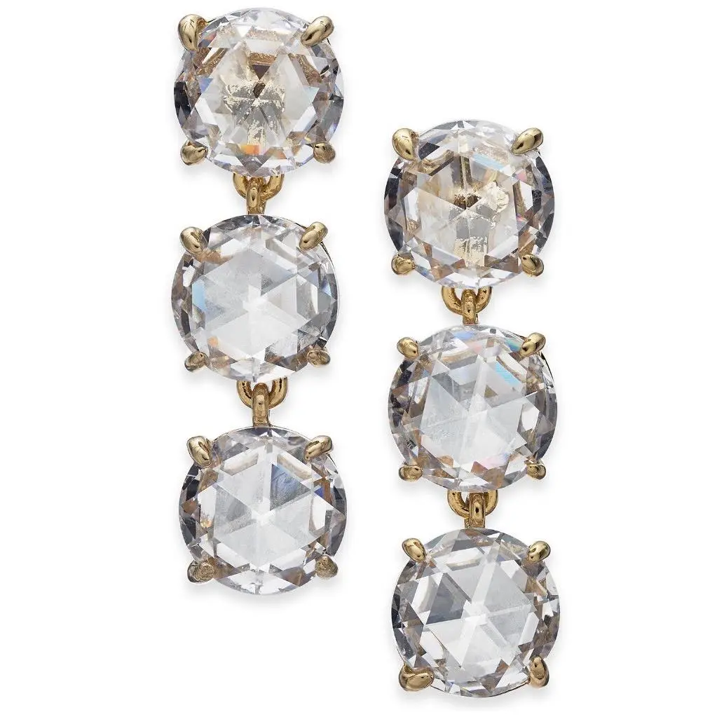 Kate Spade Bright Ideas Clear Drop Earrings Gold Tone M50