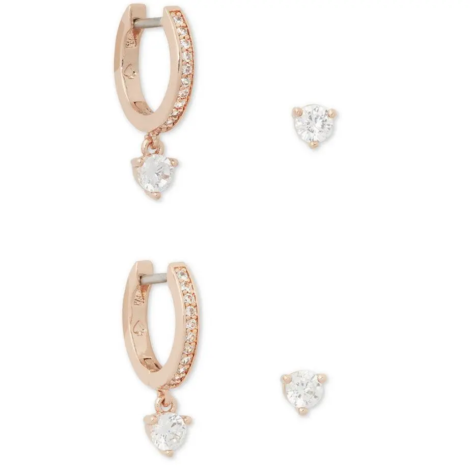 Kate Spade 2-Pc. Set Cubic Zirconia Stud Huggie Hoop Earrings- I7S
