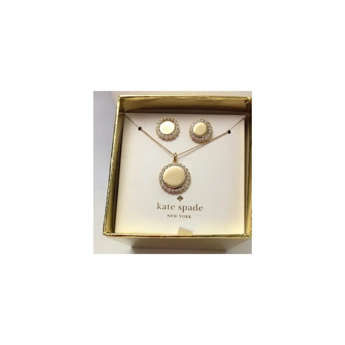 Kate Spade A Way Words Steal Spotlight Goldtone Necklace Earrings Bin 10