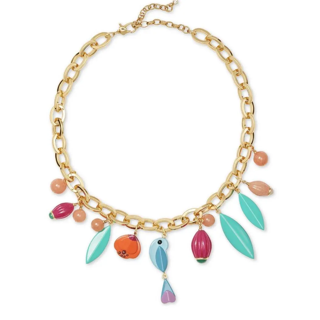 Kate Spade Gold Tone Charm Necklace 18 Plus 2 P20