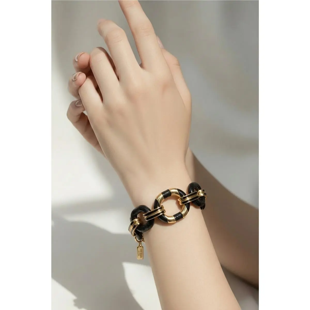 Kate Spade The Mod Moment Black Chain Link Bracelet MKA41