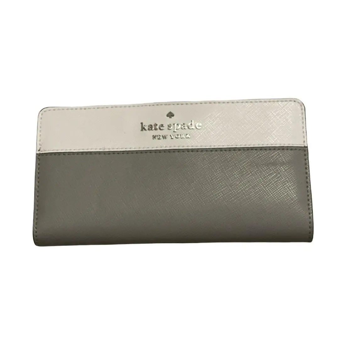 Kate Spade Staci Color Block Large Slim Bifold Wallet in Nimbus Grey Multi - nimbus Grey Multi