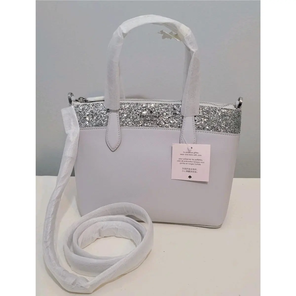 Kate Spade Flash Glitter Glimmer Satchel Bag Crossbody Bag Cherrywood K8707 Ina