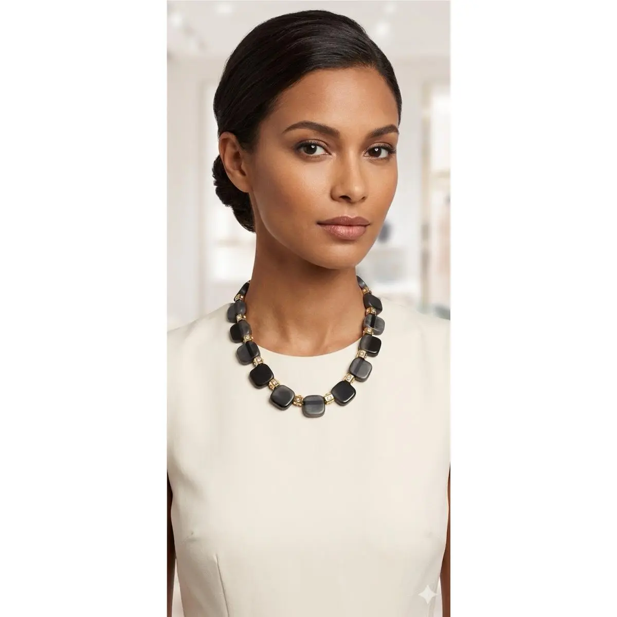 Kate Spade Colorblock Black Necklace Bbb 32. MKA-27