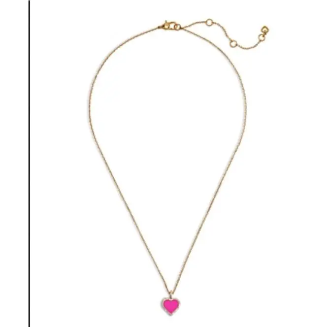 Kate Spade New York Take Heart Enamel Cubic Zirconia Heart Pendant Necklace