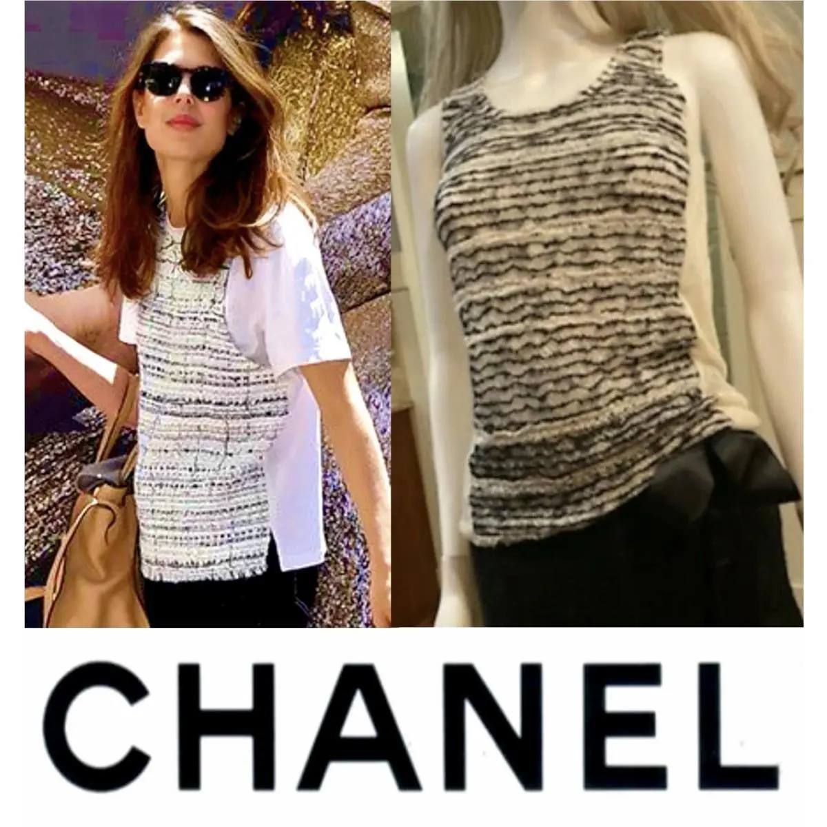 4K Chanel 2017 Cuba Black Tweed Fur Knit Sweater Top 34 36 2 4 Shirt XS S