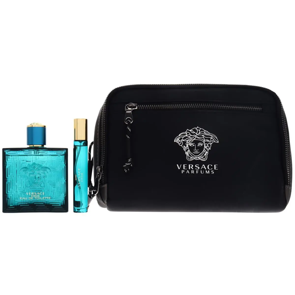Versace Eros 3pc Gift Set For Men 100ml Edt + 10ml Edt + Pouch