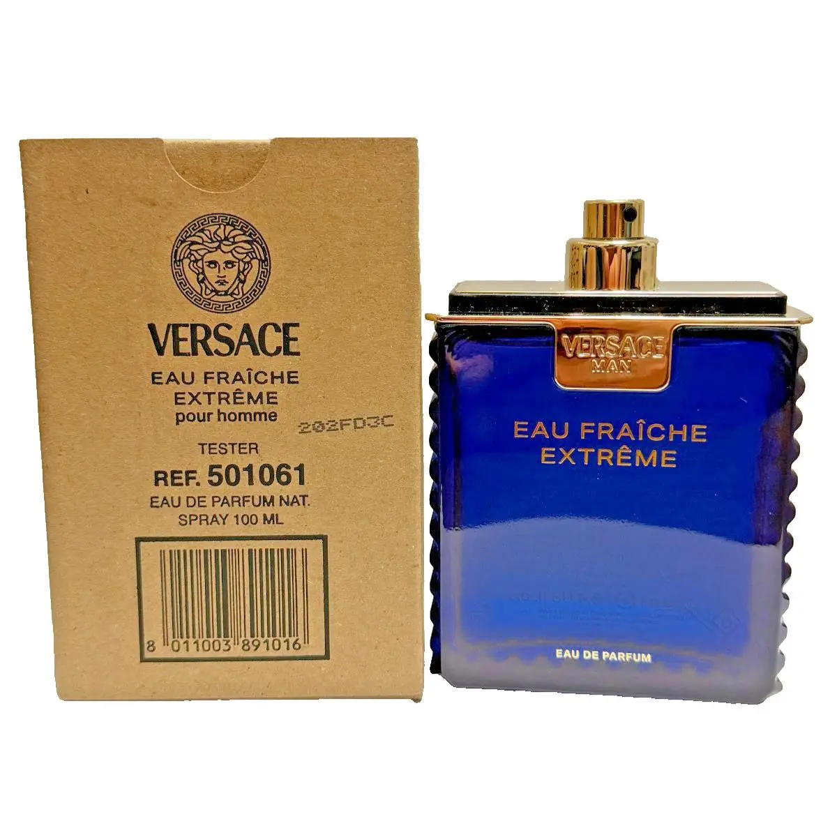Versace Men`s Eau Fraiche Extreme Edp Spray 3.4 oz No Box Cap