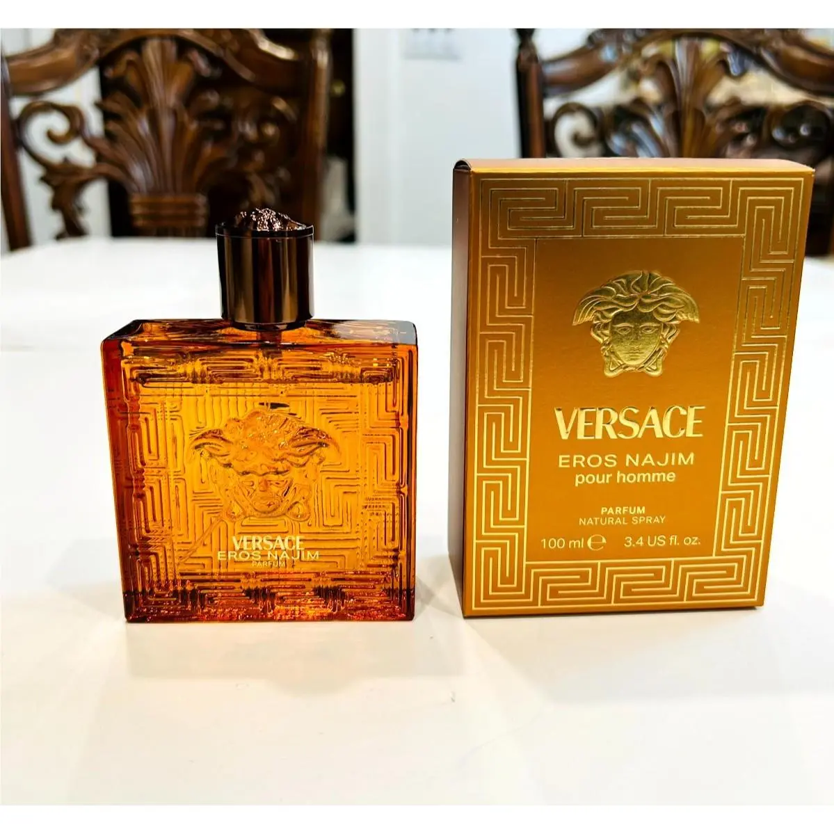 Versace Eros Najim Parfum Pour Homme Natural Spray Caramel Mandarin Scent 3.4 oz