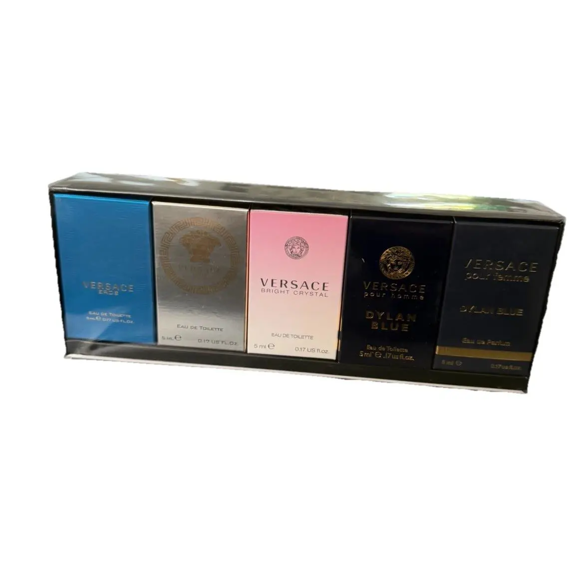 Versace 5 Pc 0.17 oz Dab On Mini Travel Fragrance Gift Set Men Women Box