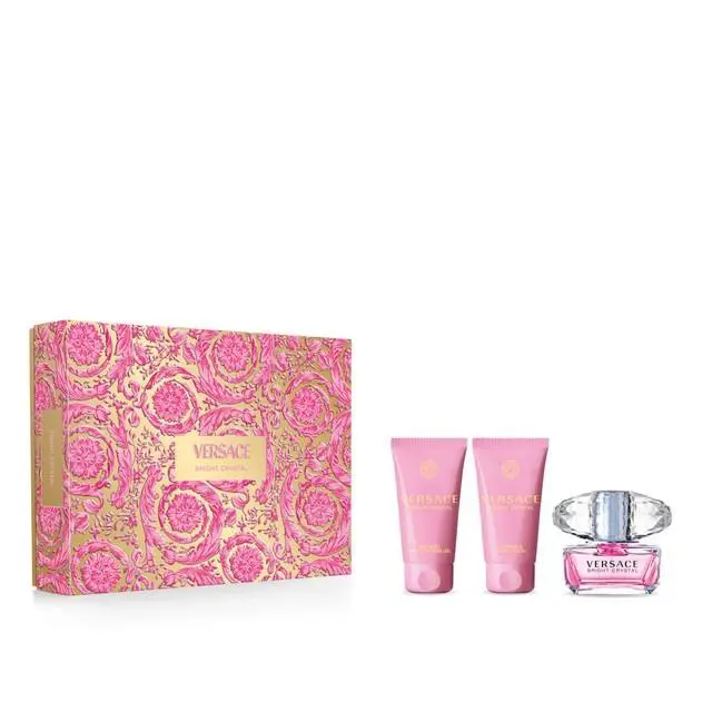 Versace Bright Crystal 3pc Set 1.7oz Edt + 1.7oz Shower Gel + 1.7oz Body Lotion