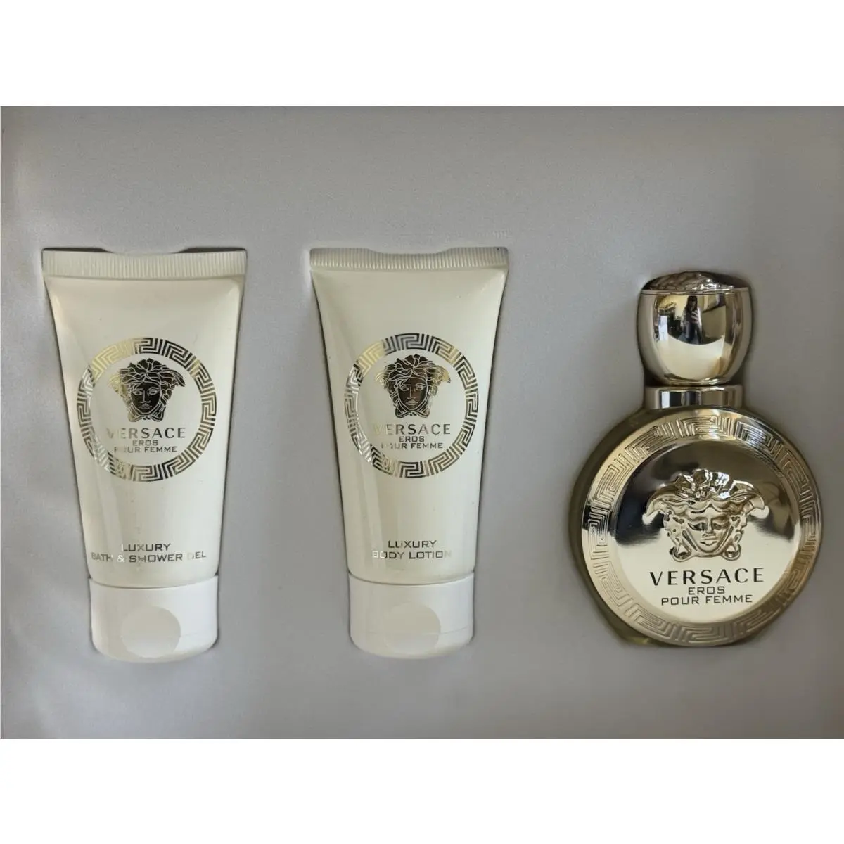 Versace Eros Pour Femme 3pc Mini Gift Set For Women Edp Shower Gel Lotion