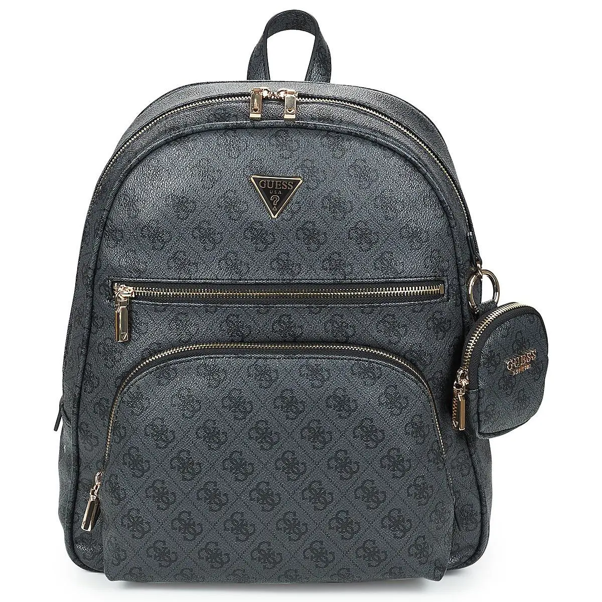 Guess Women`s Backpack Logo Dark Gray Gold