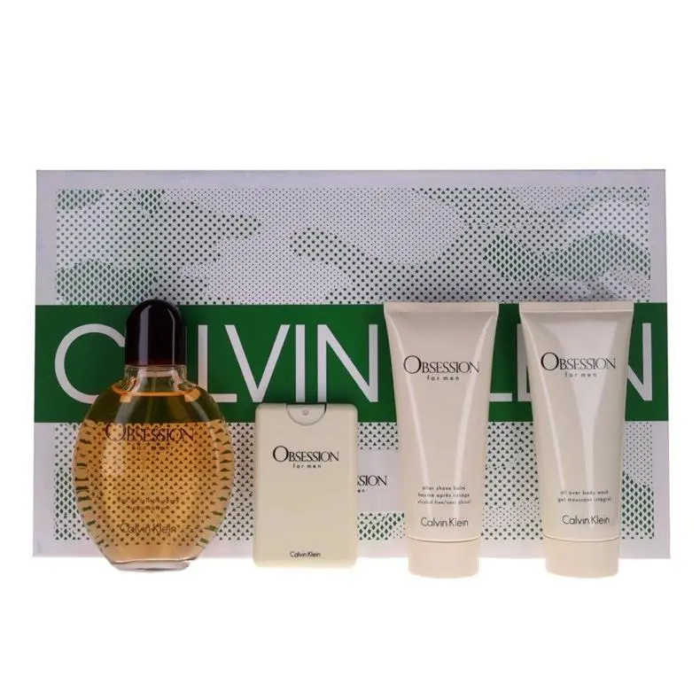 Obsession By Calvin Klein For Men Set: Edt+edt+asb+sg 4.2+0.67+3.4+3.4 oz