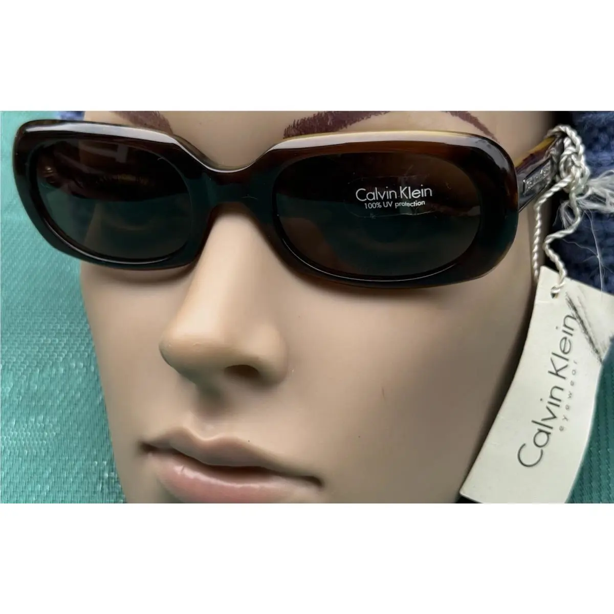 Nos Vintage Calvin Klein CK Tortoise Brown Sunglasses Italy 737S 140 084