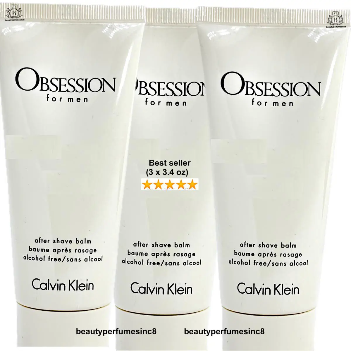 Lot Of 3 Obsession by Calvin Klein After Shave Balm 3.4 oz Men Alcohol Free