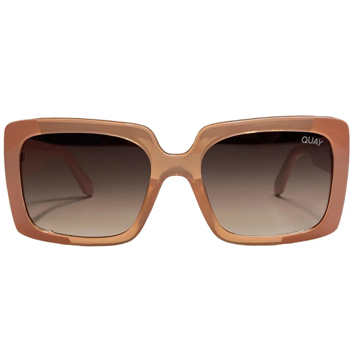 Quay Australia Total Vibe Milky Pink / Brown Sunglasses Color Block Love Island