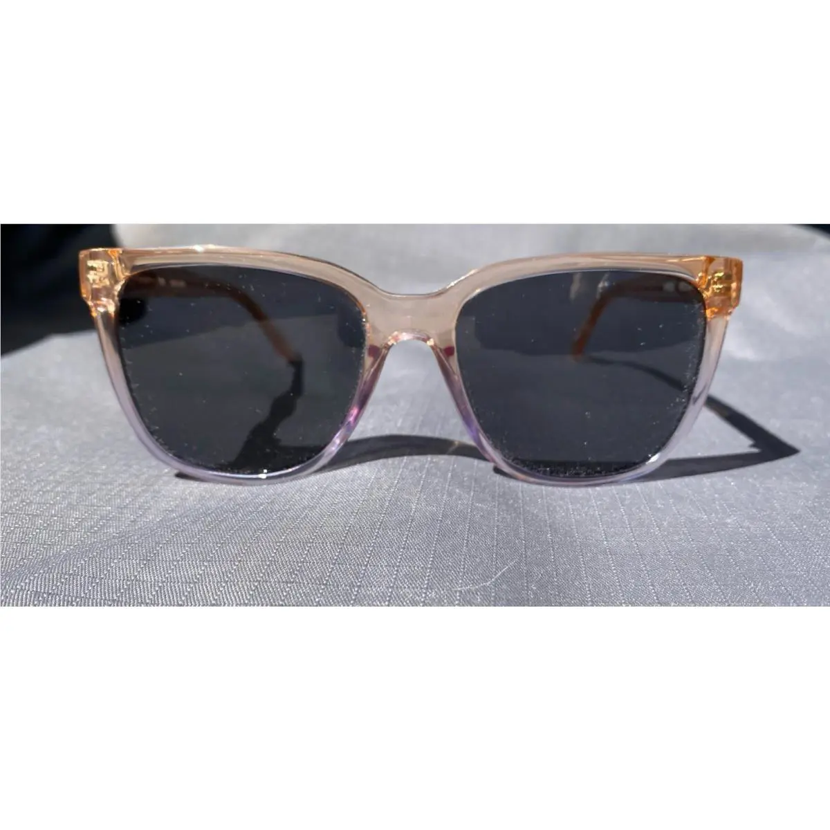 Quay Wired 56mm Square Sunglasses Pink Purple/ Smoke Lens Summer Sunnies