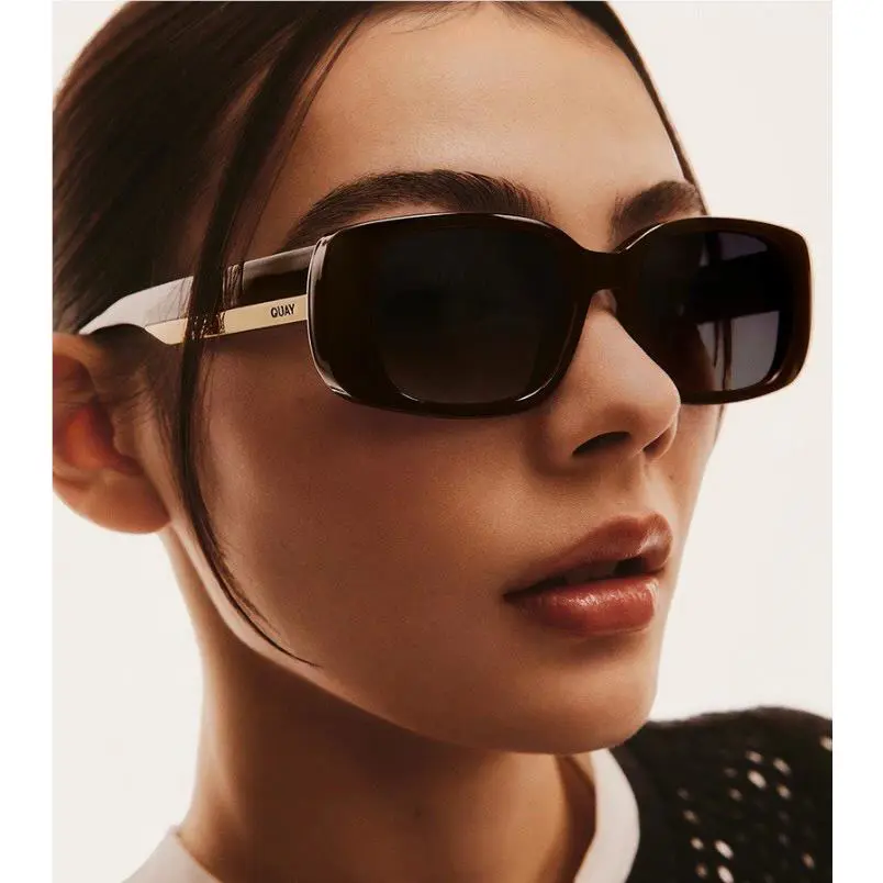 Quay Australia Sunglasses Karma Black Unisex Rectangle