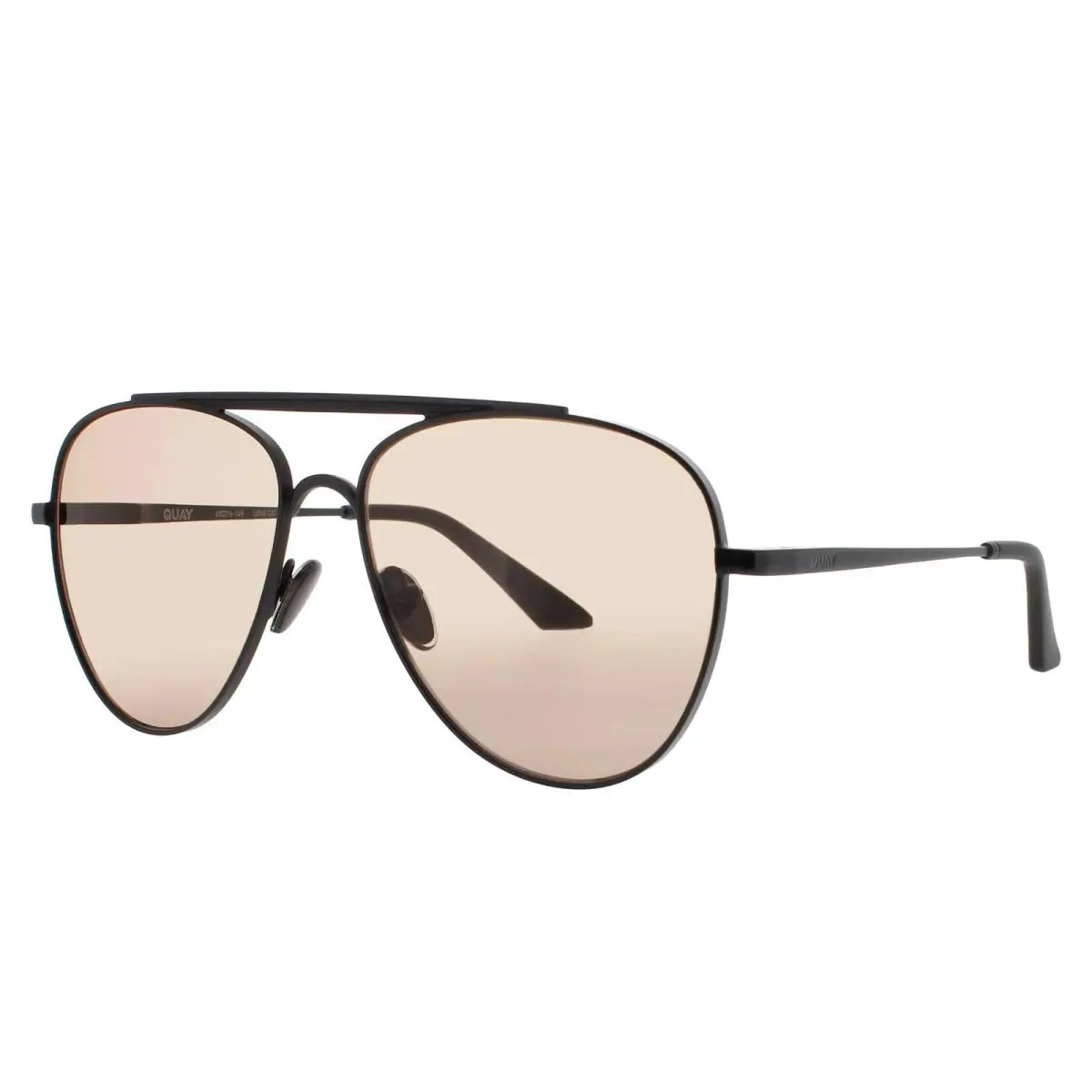 Quay Unisex Freefall NO-NS-2241-Matte Black Aviator Frame/ Tan Lenses Sunglasses