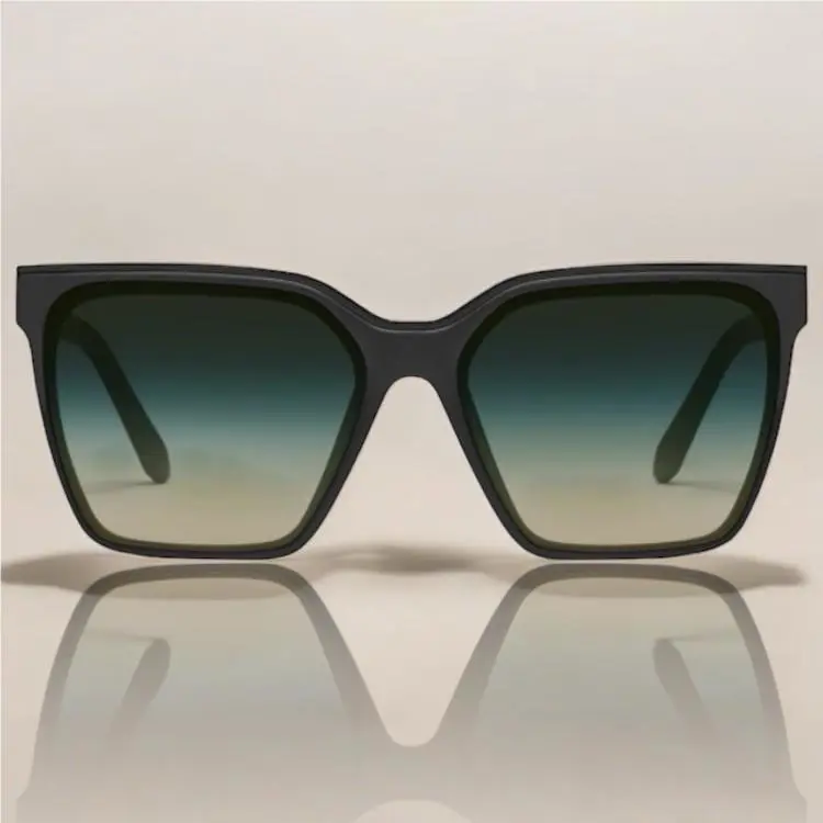 Quay Australia Level UP Sunglasses Matte Black Frame / Palm Taupe Lens