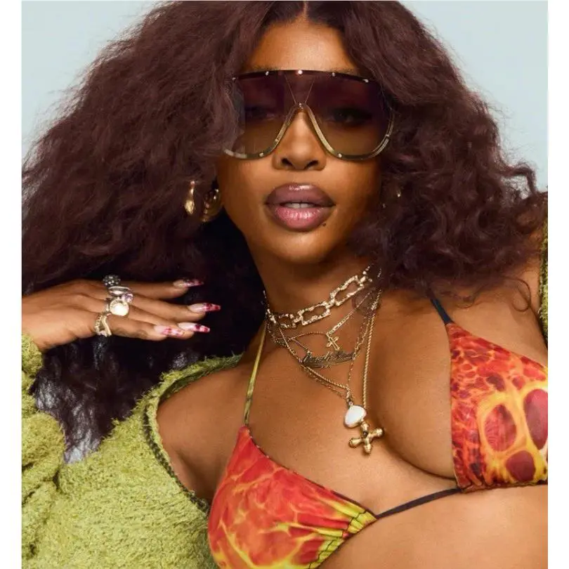 Quay Sunglasses ON Set X Sza Collab Shield Wrap Grammy Win Artist Saturn Htf