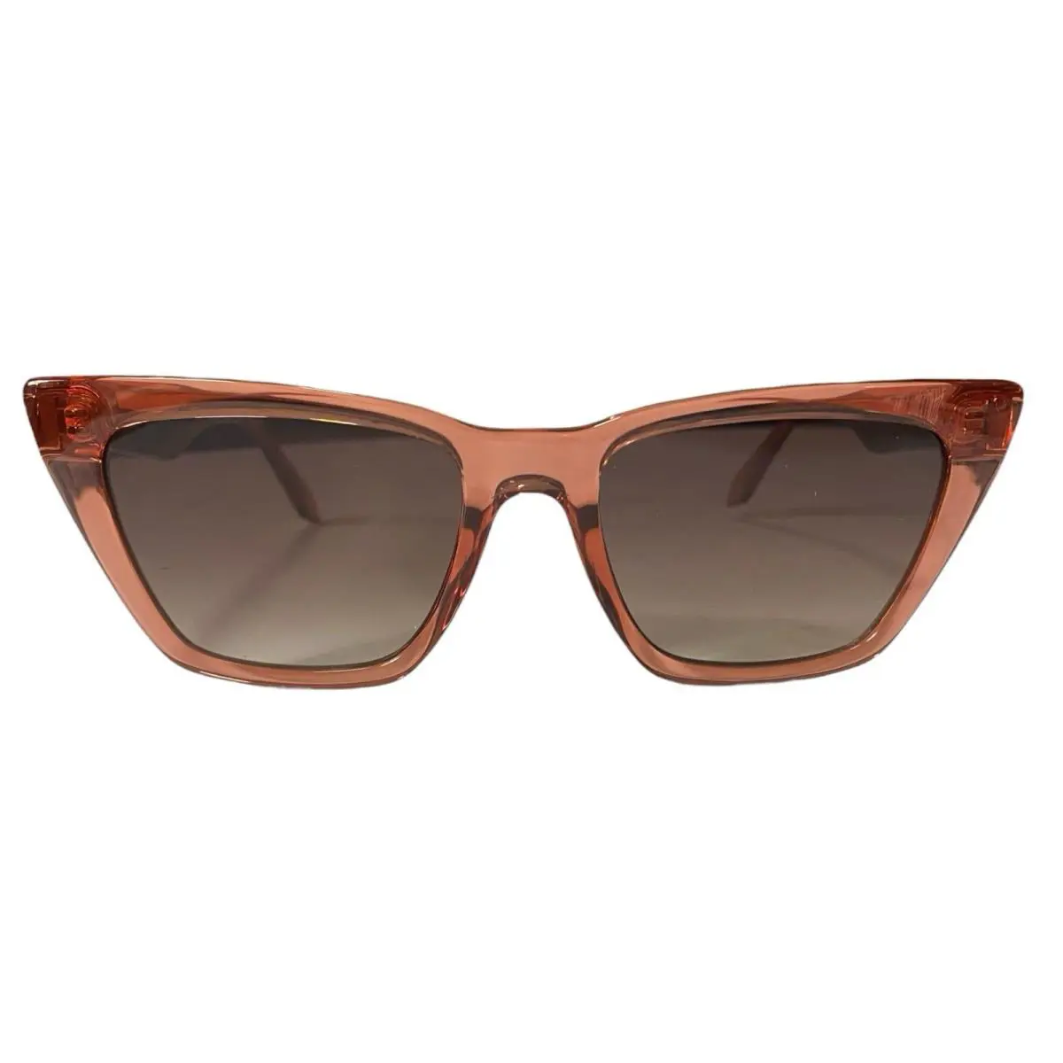 Quay Australia Sunglasses Call The Shots Primrose Brown Cat Eye Gradient Sunnies - Frame: Pink, Lens: Brown