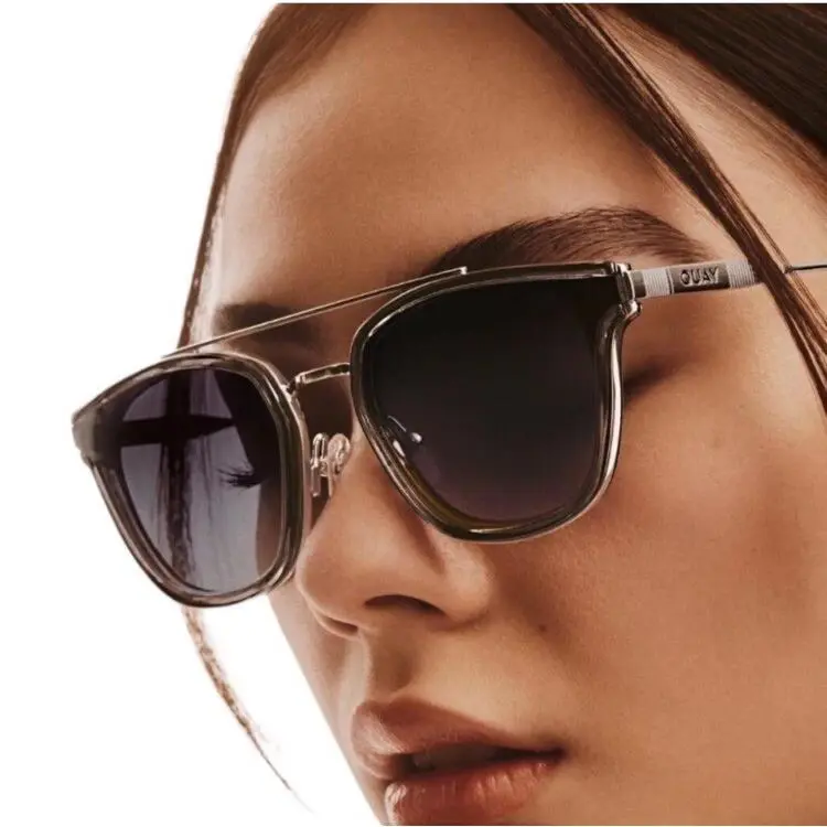 Quay Australia Sunglasses Getaway Gray Chrome Unisex Sunnies Get Away Square