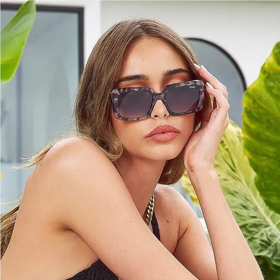 Quay Australia Total Vibe Mini Milky Tortoise Smoke Lens Sunglasses Sunnies Rare