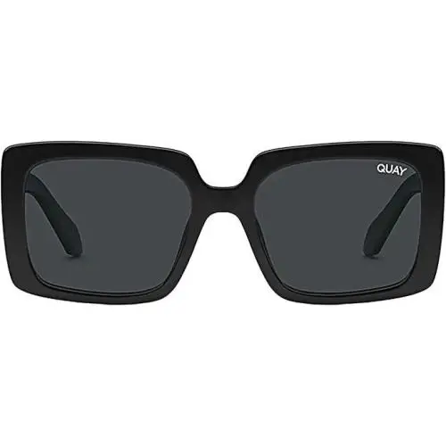 Quay Women`s Total Vibe NO-NS-2785 Black Rectangular Frame/smoke Lens Sunglasses