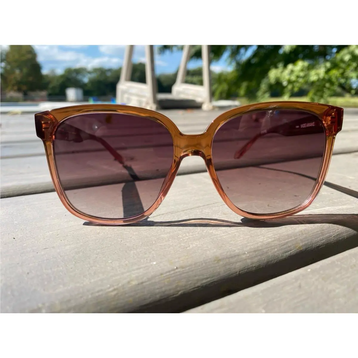 Quay Australia Wide Awake Oversized Square Coffee Rose Brown Waitlisted
