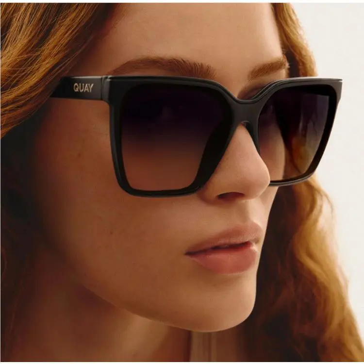 Quay Australia Level UP Sunglasses Matte Black / Futuredusk Poppy 51mm Square