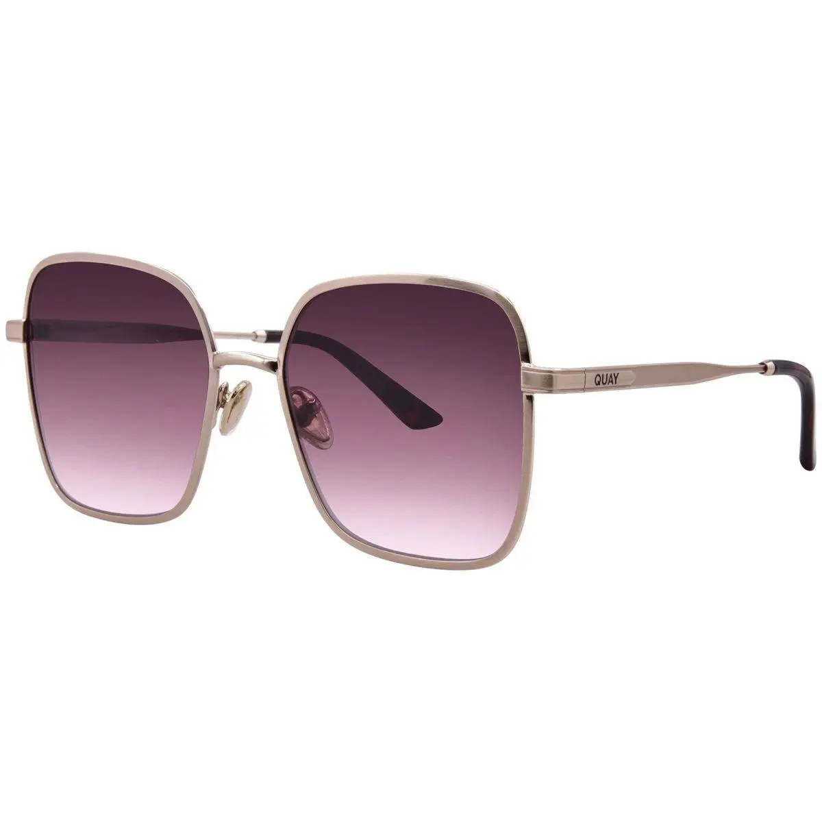 Quay Women`s 5TH Ave NO-NS-2684 Brushed Gold Frame/plum to Pink Lens Sunglasses
