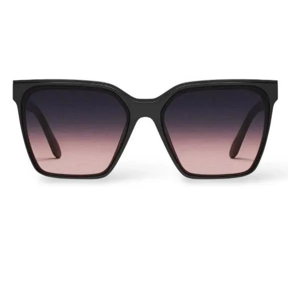 Quay Level UP Sunglasses Black / Black Plum Pink Gradient Lens - Frame: Black, Lens: Black Plum Pink