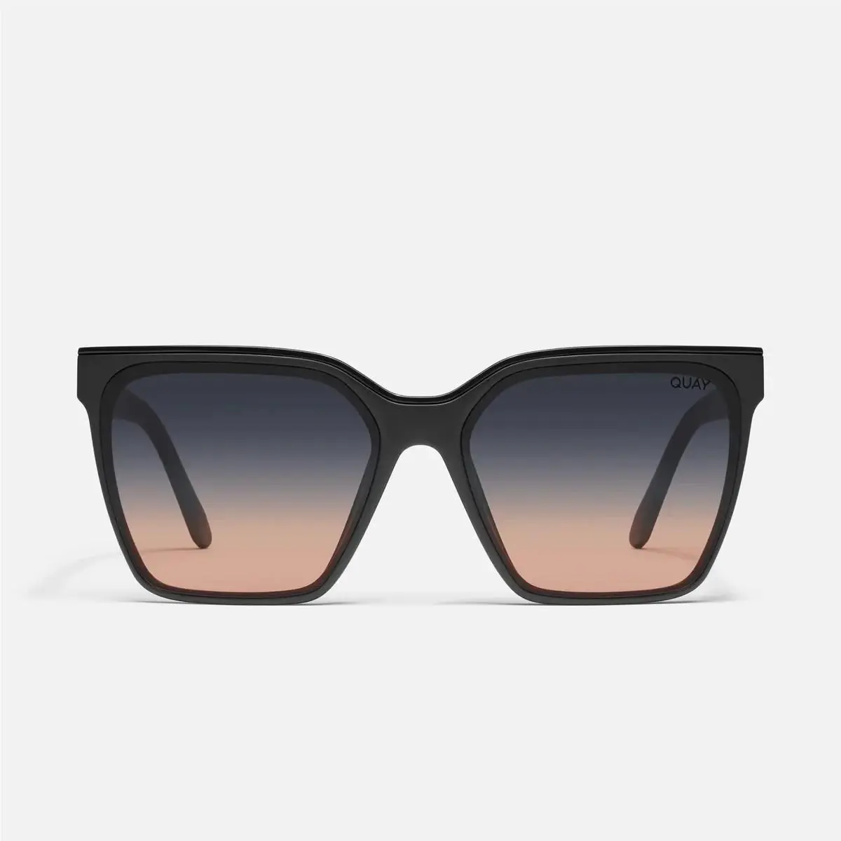 Quay Australia Level Up Sunglasses Matte Black Coral Fade - Frame: Black, Lens: Multicolor