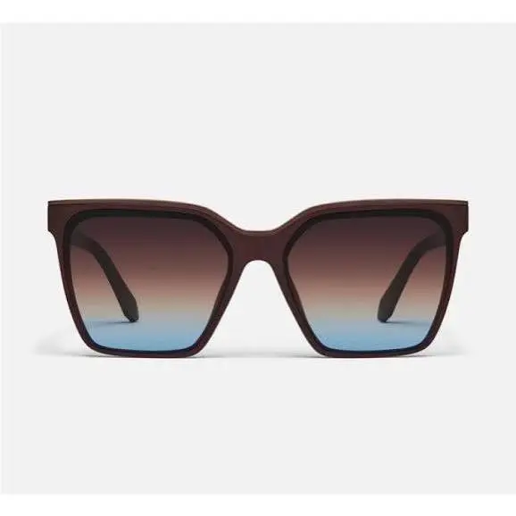Quay Australia Level UP Sunglasses Chocolate Frame / Brown Blue Lens - Frame: Brown, Lens: Multicolor