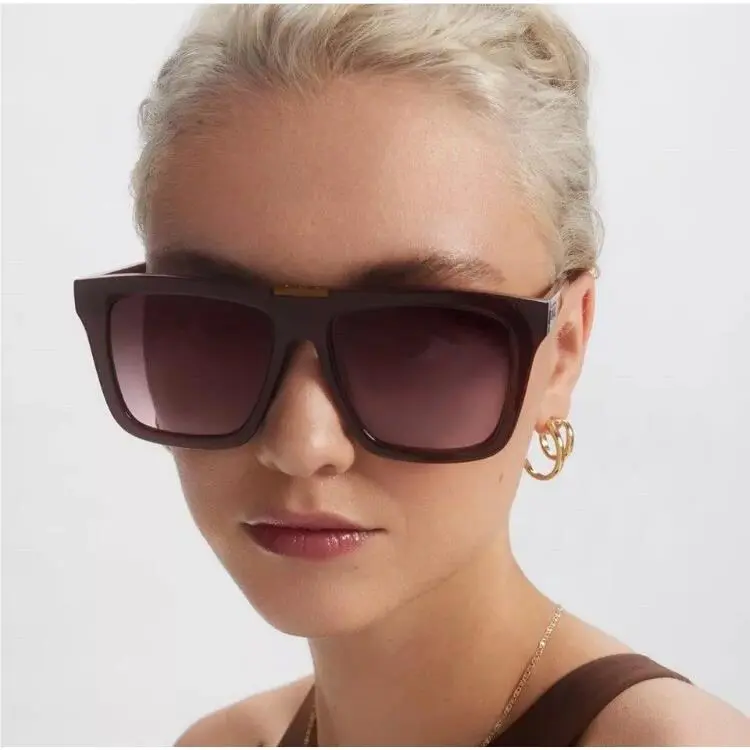 Quay Name Drop Sunglasses Chocolate Frame Dark Chocolate Lens High Style Classy