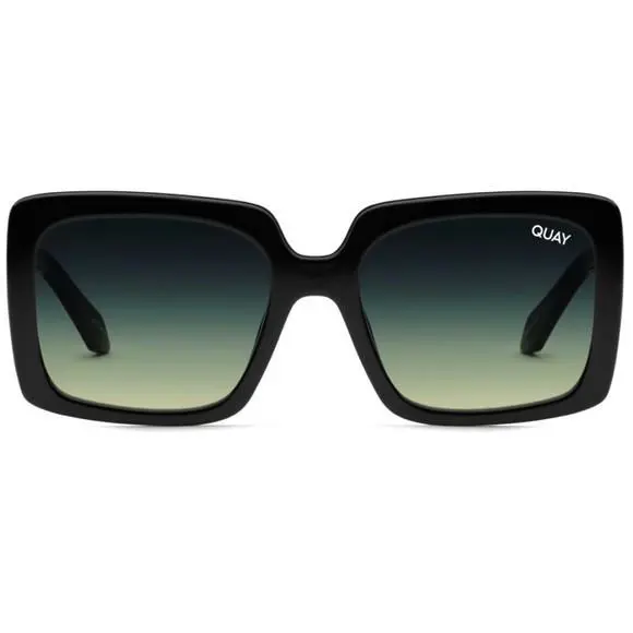Quay Women`s Total Vibe QW-001060 Black Frame/smoke Green Lenses Sunglasses