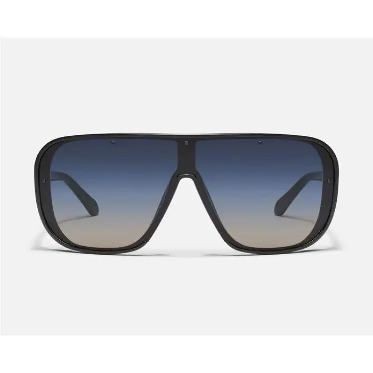 Quay Australia Shield Sunglasses Center Stage Black / Sleek Ink Blue to Taupe