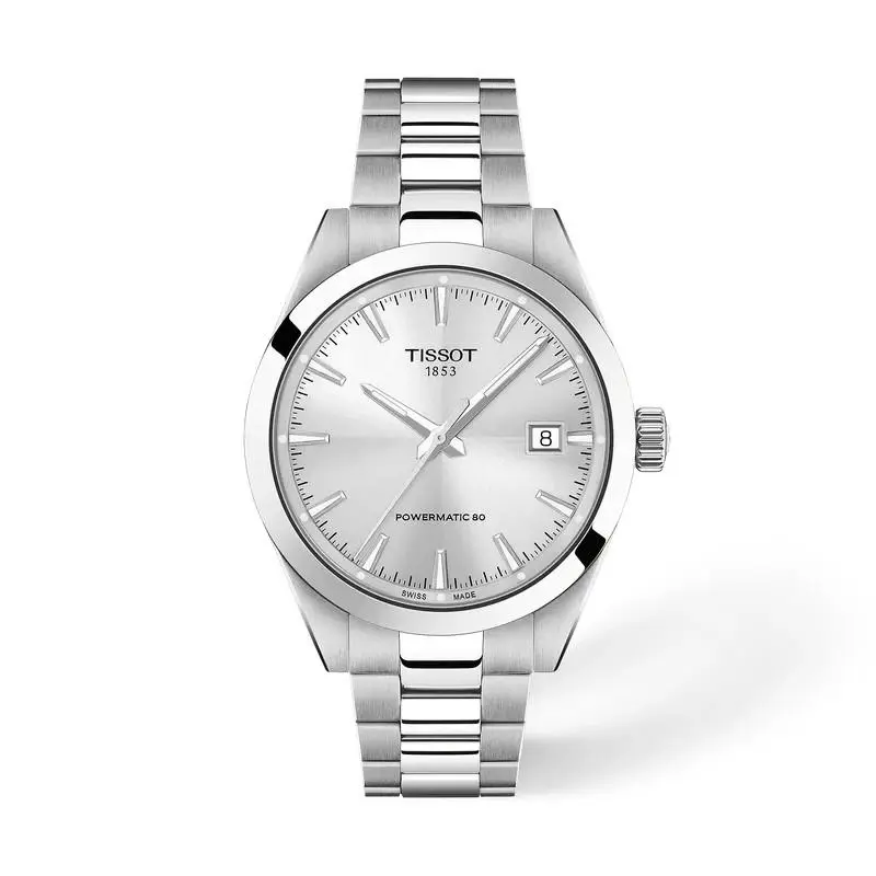 Tissot Gentleman 38mm Silver Dial Stainless Steel Watch T1658071103100 - Dial: Silver, Band: Silver