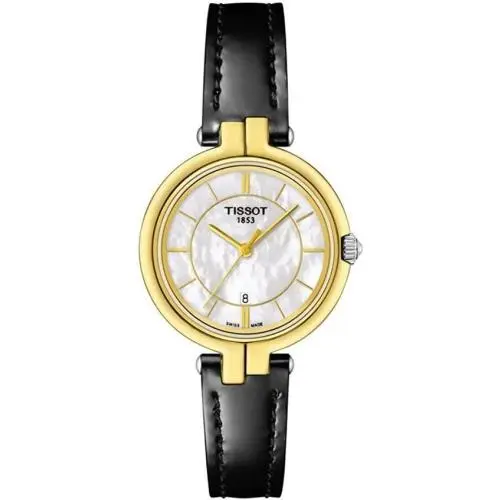 Tissot Flamingo White Mother Of Pearl Leather Strap Women`s Watch T0942102611100