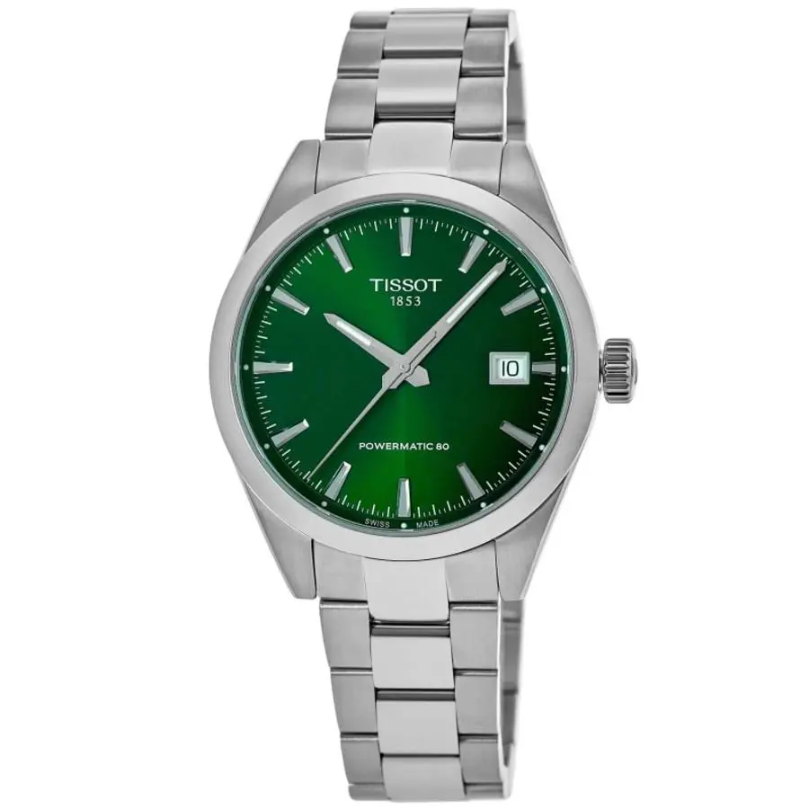 Tissot Gentleman Powermatic 80 Automatic Men`s Watch T165.807.11.091.00 - Green / Silver, Face: Green, Dial: Green