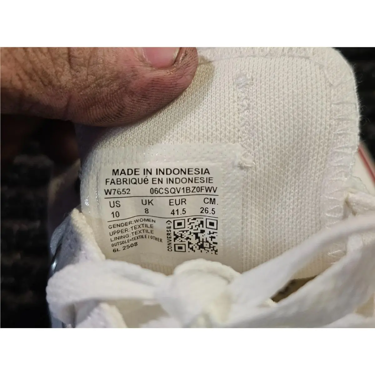 Converse shoes - W7652 - W7652 - Optical White, Main: White (UPC: 022866822640) 3