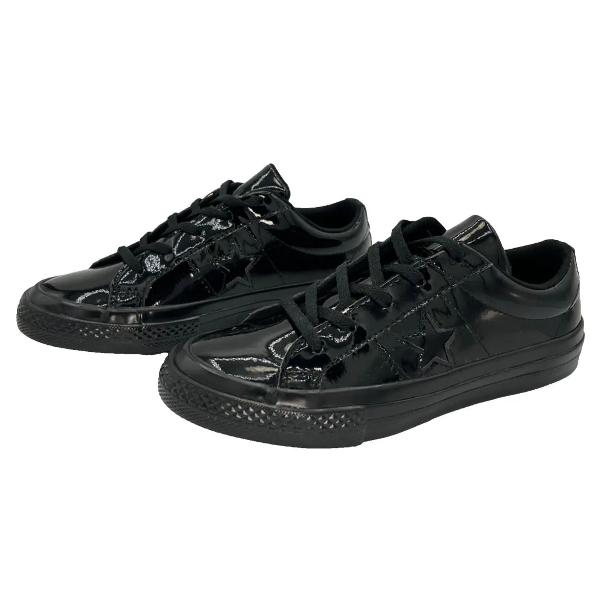 Converse One Star OX Youth/junior/kids Sneaker Shoes Black Metallic Size 2 - BLACK METALLIC -U21- 362534C
