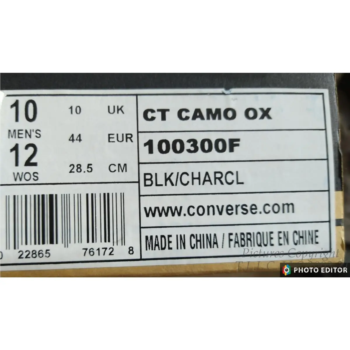 Converse shoes - 100300F - 100300F - BLACK AND CHARCOAL CAMO (UPC: 022865761728) 3