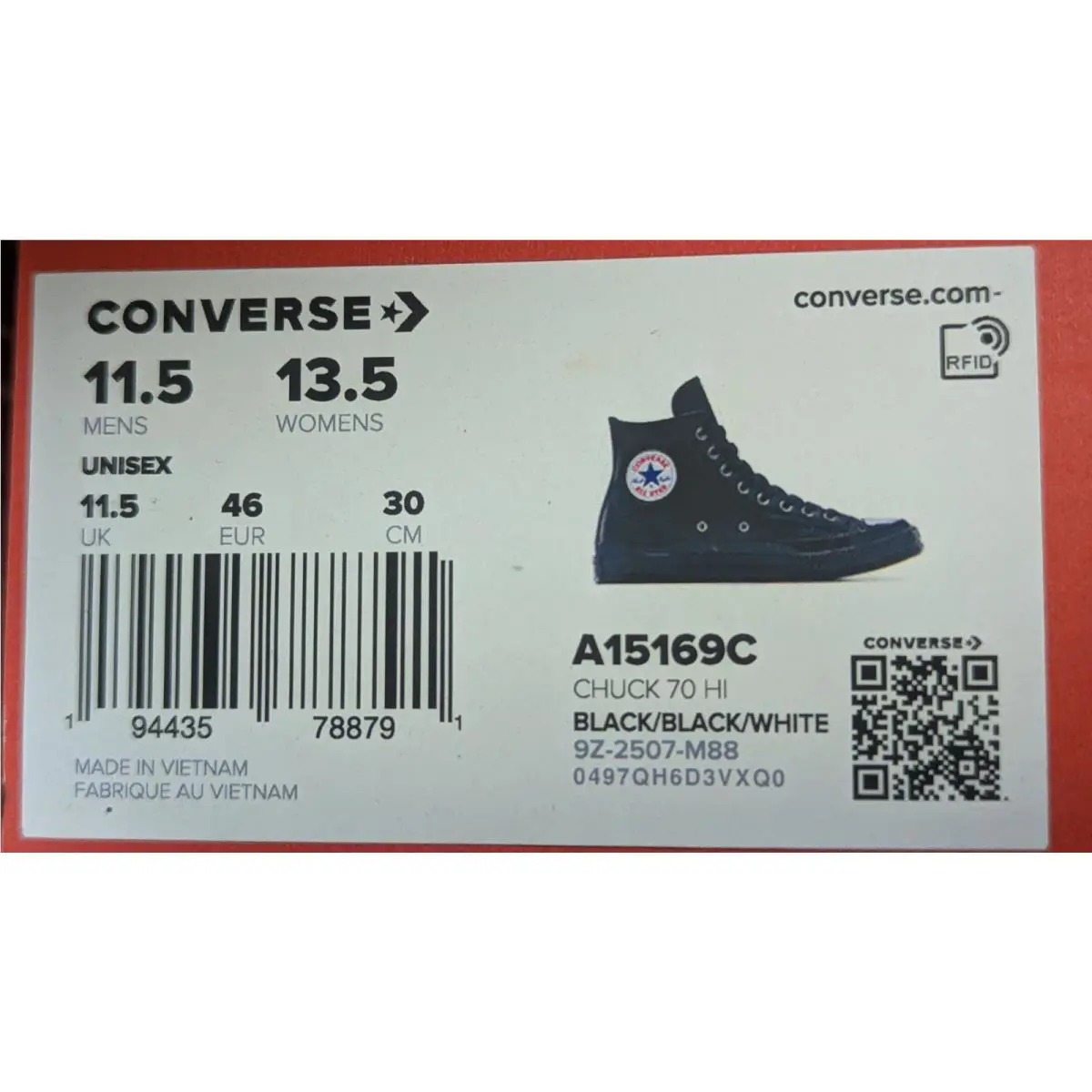 Converse shoes - Converse Chuck 70 Hi - Chuck - A15169C - Black (UPC: 194435788791) 13