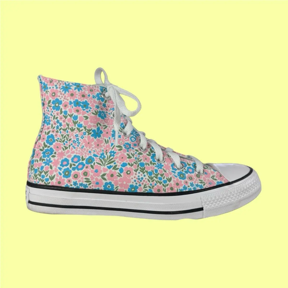 Converse Chuck Taylor All Star Pink/blue Mini Flowers High Tops W-8 M-6